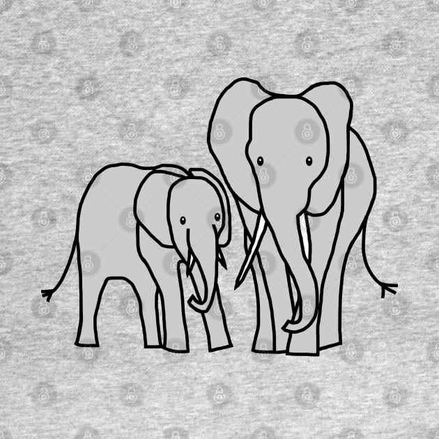 Little Elephant and Big Elephant by ellenhenryart